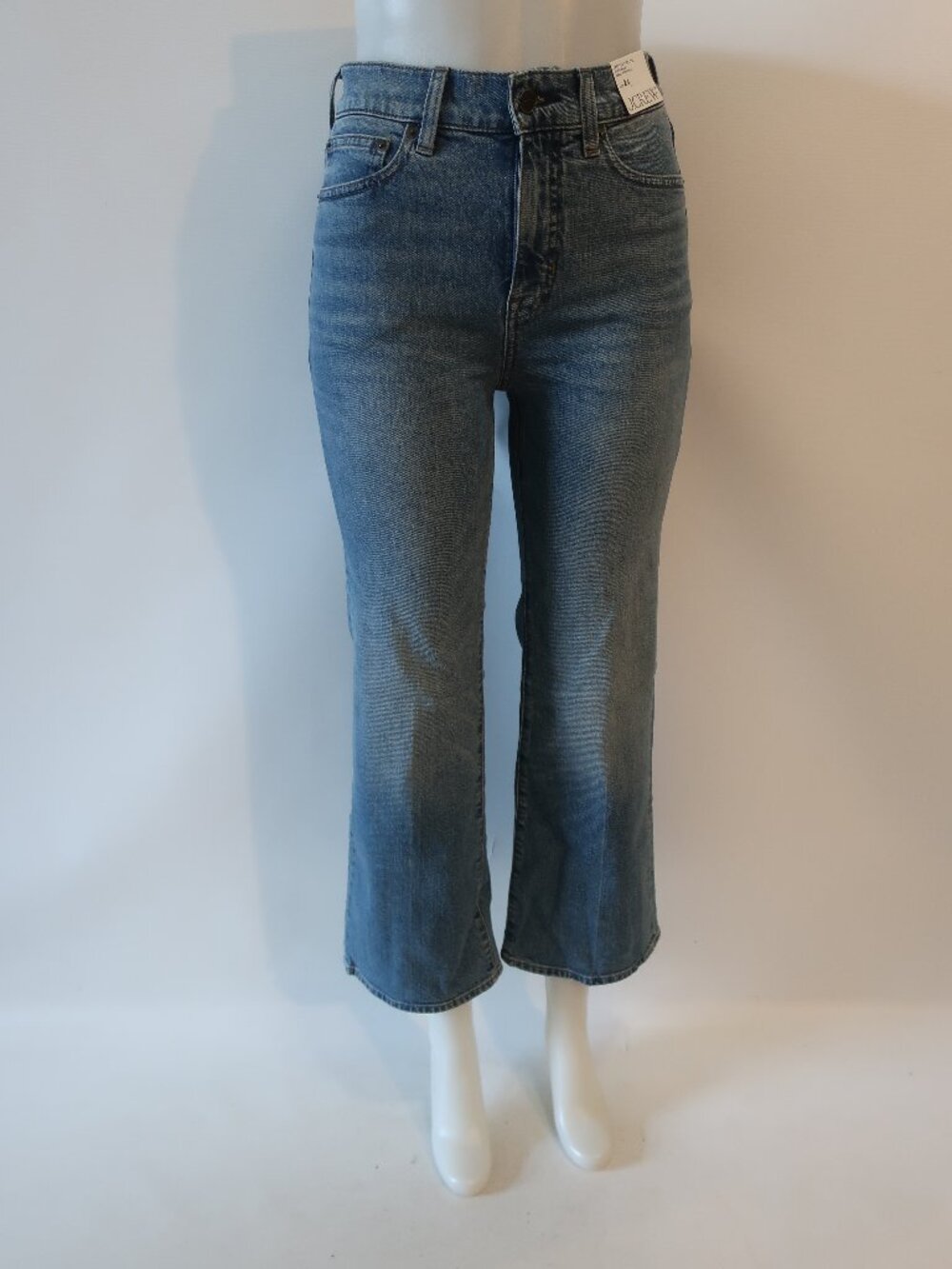 NWT Womens J. Crew Blue (Item- 19) Semi-Stretch High Rise Crop Kick Out Jeans 24